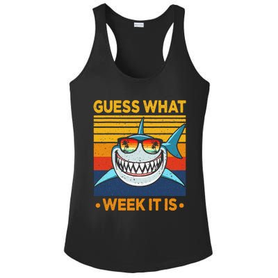 Guess What Week It Is Funny Shark Vintage Ladies PosiCharge Competitor Racerback Tank