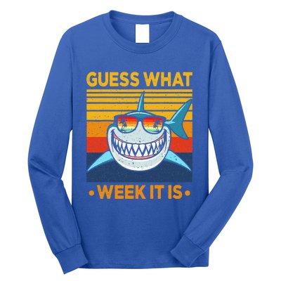 Guess What Week It Is Funny Shark Vintage Long Sleeve Shirt