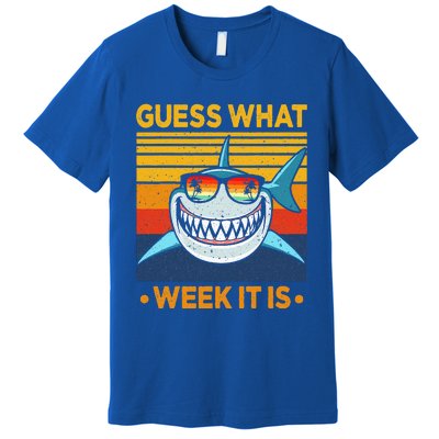 Guess What Week It Is Funny Shark Vintage Premium T-Shirt