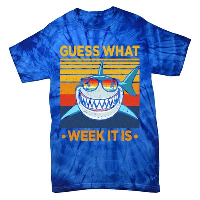 Guess What Week It Is Funny Shark Vintage Tie-Dye T-Shirt