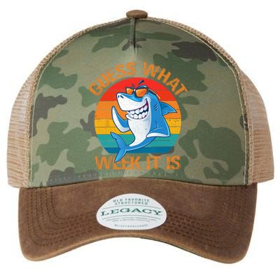 Guess What Week It Is Funny Shark Gifts Men Women Legacy Tie Dye Trucker Hat