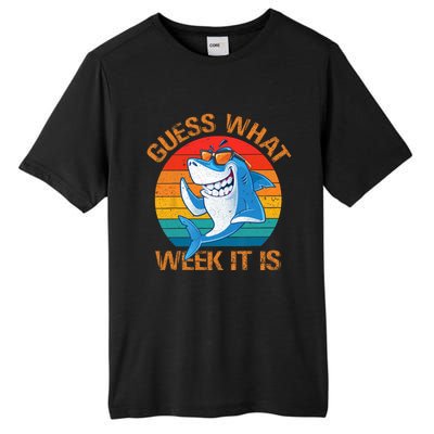 Guess What Week It Is Funny Shark Gifts Men Women Tall Fusion ChromaSoft Performance T-Shirt