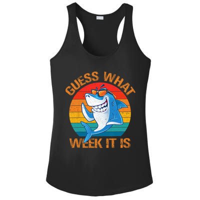 Guess What Week It Is Funny Shark Gifts Men Women Ladies PosiCharge Competitor Racerback Tank