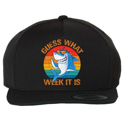 Guess What Week It Is Funny Shark Gifts Men Women Wool Snapback Cap