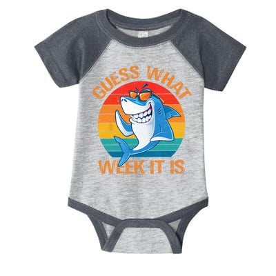 Guess What Week It Is Funny Shark Gifts Men Women Infant Baby Jersey Bodysuit