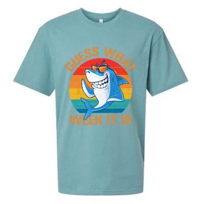 Guess What Week It Is Funny Shark Gifts Men Women Sueded Cloud Jersey T-Shirt