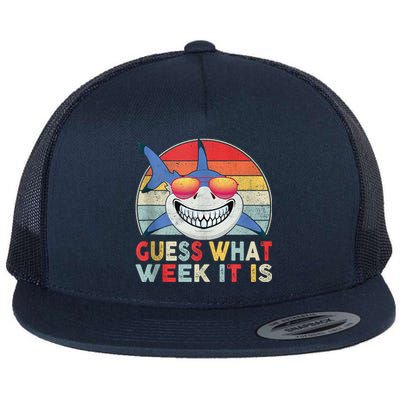 Guess What Week It Is Funny Shark Gift Flat Bill Trucker Hat