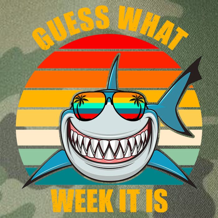 Guess What Week It Is Retro Shark Week Legacy Tie Dye Trucker Hat