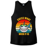 Guess What Week It Is Retro Shark Week Ladies PosiCharge Tri-Blend Wicking Tank
