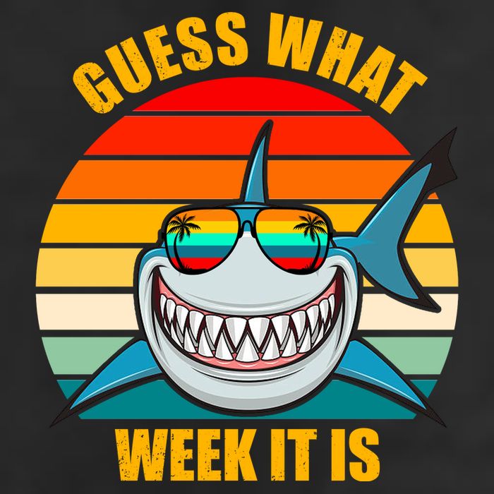 Guess What Week It Is Retro Shark Week Cool Comfort Performance Bucket Hat