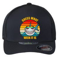 Guess What Week It Is Retro Shark Week Flexfit Unipanel Trucker Cap