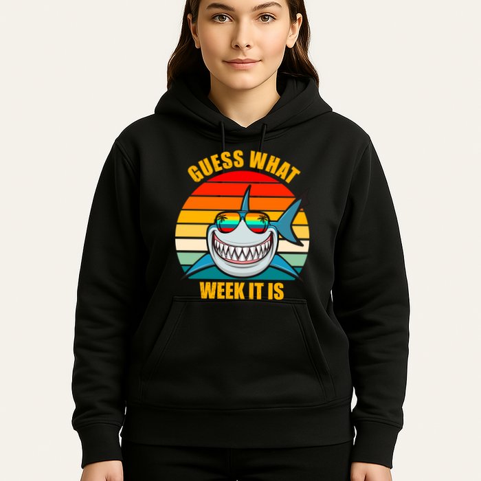 Guess What Week It Is Retro Shark Week Hoodie