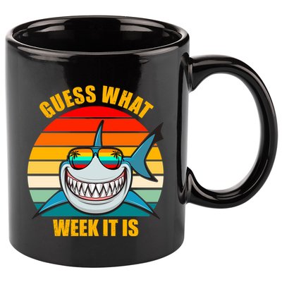 Guess What Week It Is Retro Shark Week 11oz C Handle Ceramic Mug