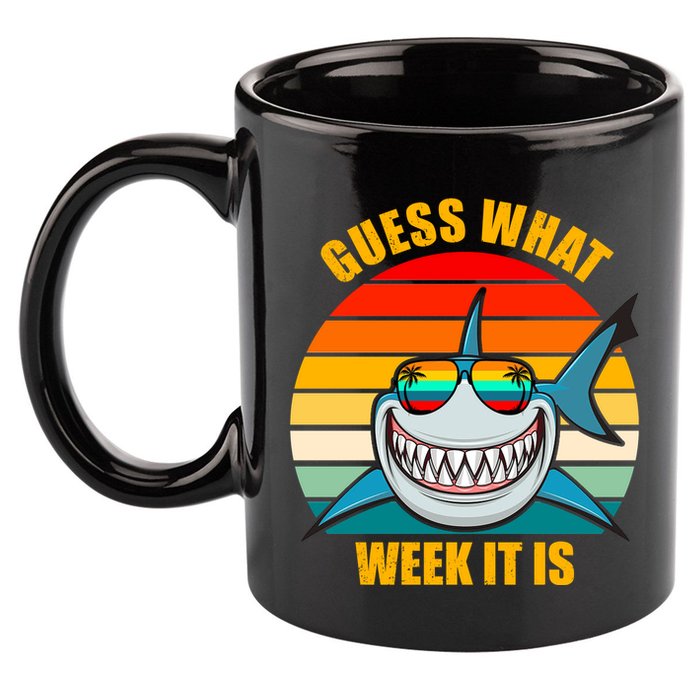 Guess What Week It Is Retro Shark Week 11oz C Handle Ceramic Mug