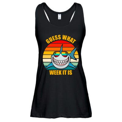 Guess What Week It Is Retro Shark Week Ladies Essential Flowy Tank