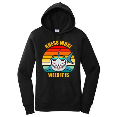 Guess What Week It Is Retro Shark Week Women's Pullover Hoodie
