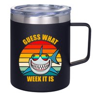Guess What Week It Is Retro Shark Week 12oz Stainless Steel Coffee Mug