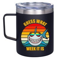 Guess What Week It Is Retro Shark Week 12oz Stainless Steel Coffee Mug