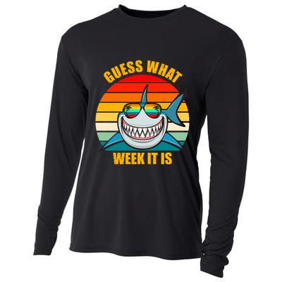 Guess What Week It Is Retro Shark Week Cooling Performance Long Sleeve Crew