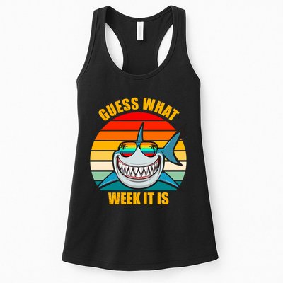 Guess What Week It Is Retro Shark Week Womens Tank Top