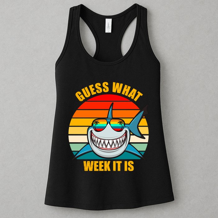 Guess What Week It Is Retro Shark Week Womens Tank Top