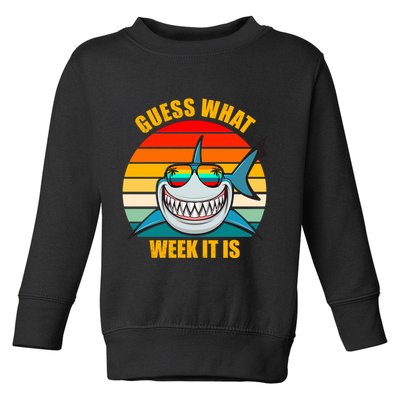 Guess What Week It Is Retro Shark Week Toddler Sweatshirt