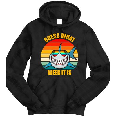 Guess What Week It Is Retro Shark Week Tie Dye Hoodie