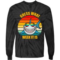Guess What Week It Is Retro Shark Week Tie-Dye Long Sleeve Shirt