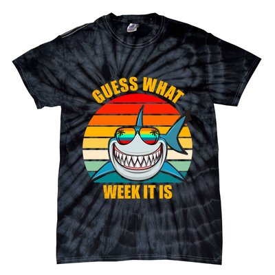 Guess What Week It Is Retro Shark Week Tie-Dye T-Shirt
