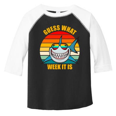 Guess What Week It Is Retro Shark Week Toddler Fine Jersey T-Shirt