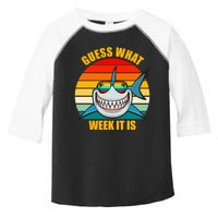 Guess What Week It Is Retro Shark Week Toddler Fine Jersey T-Shirt