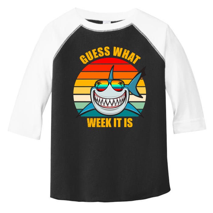 Guess What Week It Is Retro Shark Week Toddler Fine Jersey T-Shirt