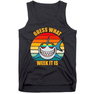 Guess What Week It Is Retro Shark Week Tank Top