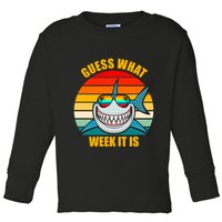 Guess What Week It Is Retro Shark Week Toddler Long Sleeve Shirt