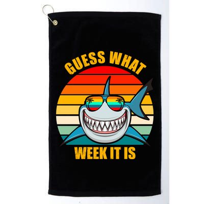 Guess What Week It Is Retro Shark Week Golf Towel
