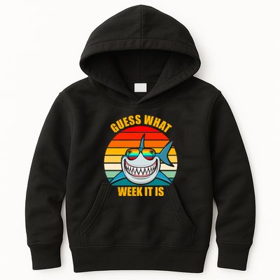 Guess What Week It Is Retro Shark Week Kids Hoodie