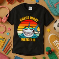Guess What Week It Is Retro Shark Week Kids T-Shirt