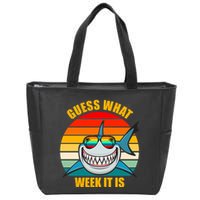 Guess What Week It Is Retro Shark Week Zip Tote Bag