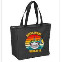 Guess What Week It Is Retro Shark Week Zip Tote Bag