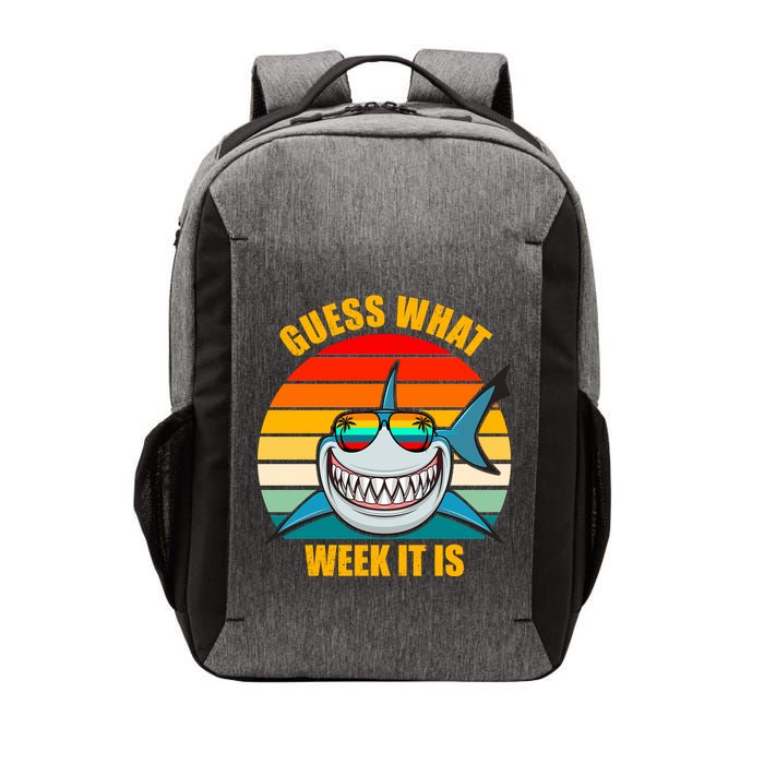 Guess What Week It Is Retro Shark Week Vector Backpack