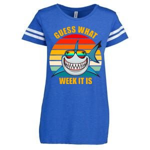 Guess What Week It Is Retro Shark Week Enza Ladies Jersey Football T-Shirt