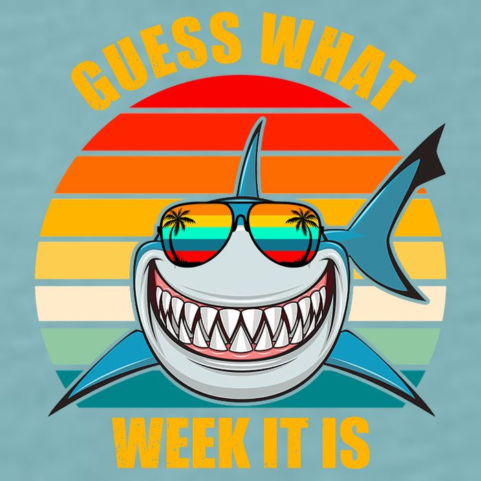 Guess What Week It Is Retro Shark Week Sueded Cloud Jersey T-Shirt