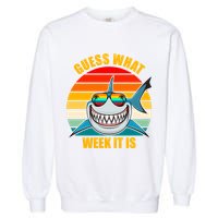 Guess What Week It Is Retro Shark Week Garment-Dyed Sweatshirt