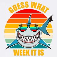 Guess What Week It Is Retro Shark Week Garment-Dyed Sweatshirt