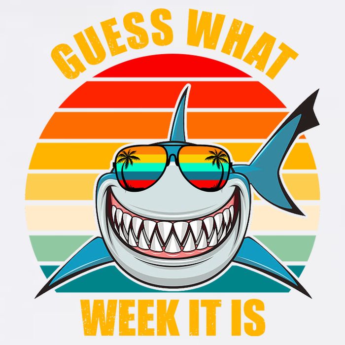 Guess What Week It Is Retro Shark Week Garment-Dyed Sweatshirt