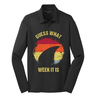 Guess What Week It Is Funny Shark Gift And Great Gift Silk Touch Performance Long Sleeve Polo