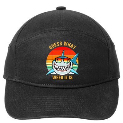 Guess What Week It Is Funny Shark Gift & Kids 7-Panel Snapback Hat