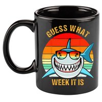 Guess What Week It Is Funny Shark Gift & Kids 11oz C Handle Ceramic Mug
