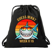Guess What Week It Is Funny Shark Gift & Kids Drawstring Bag
