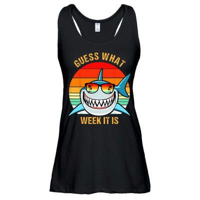 Guess What Week It Is Funny Shark Gift & Kids Ladies Essential Flowy Tank